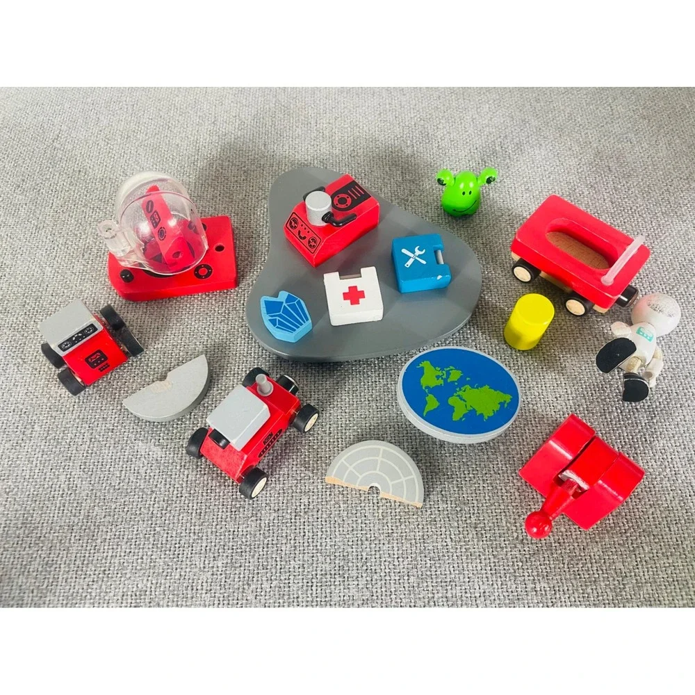 Hape Four Stage Rocket Ship Wooden Space Toy Replacement Parts Pieces Lot